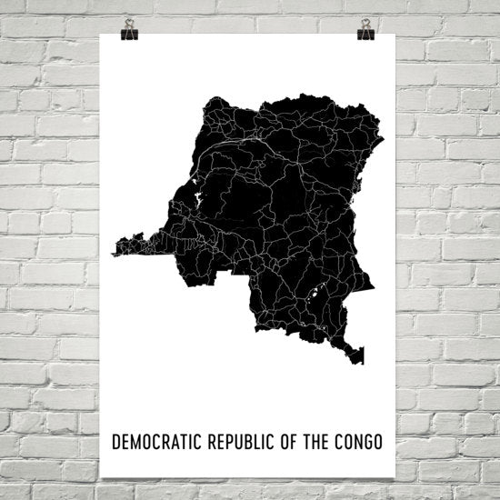 Congo Wall Map Print - Modern Map Art