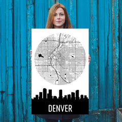 Denver Skyline Silhouette Art Prints