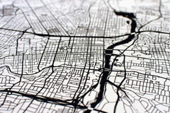 Detroit Skyline Silhouette Art Prints