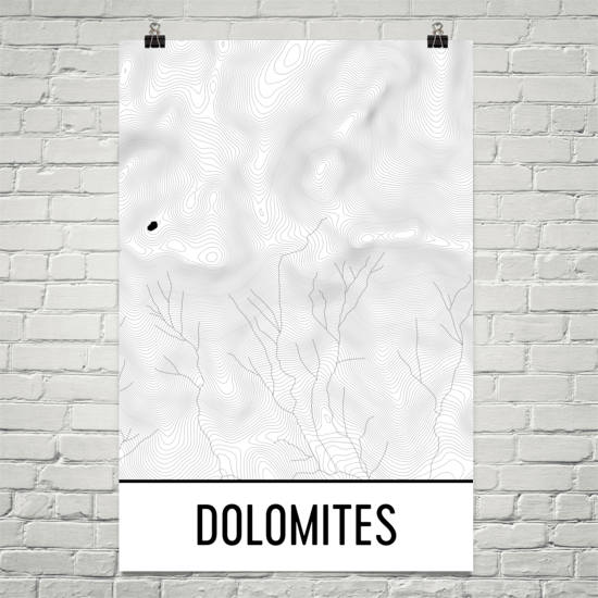Dolomites Topographic Map Art
