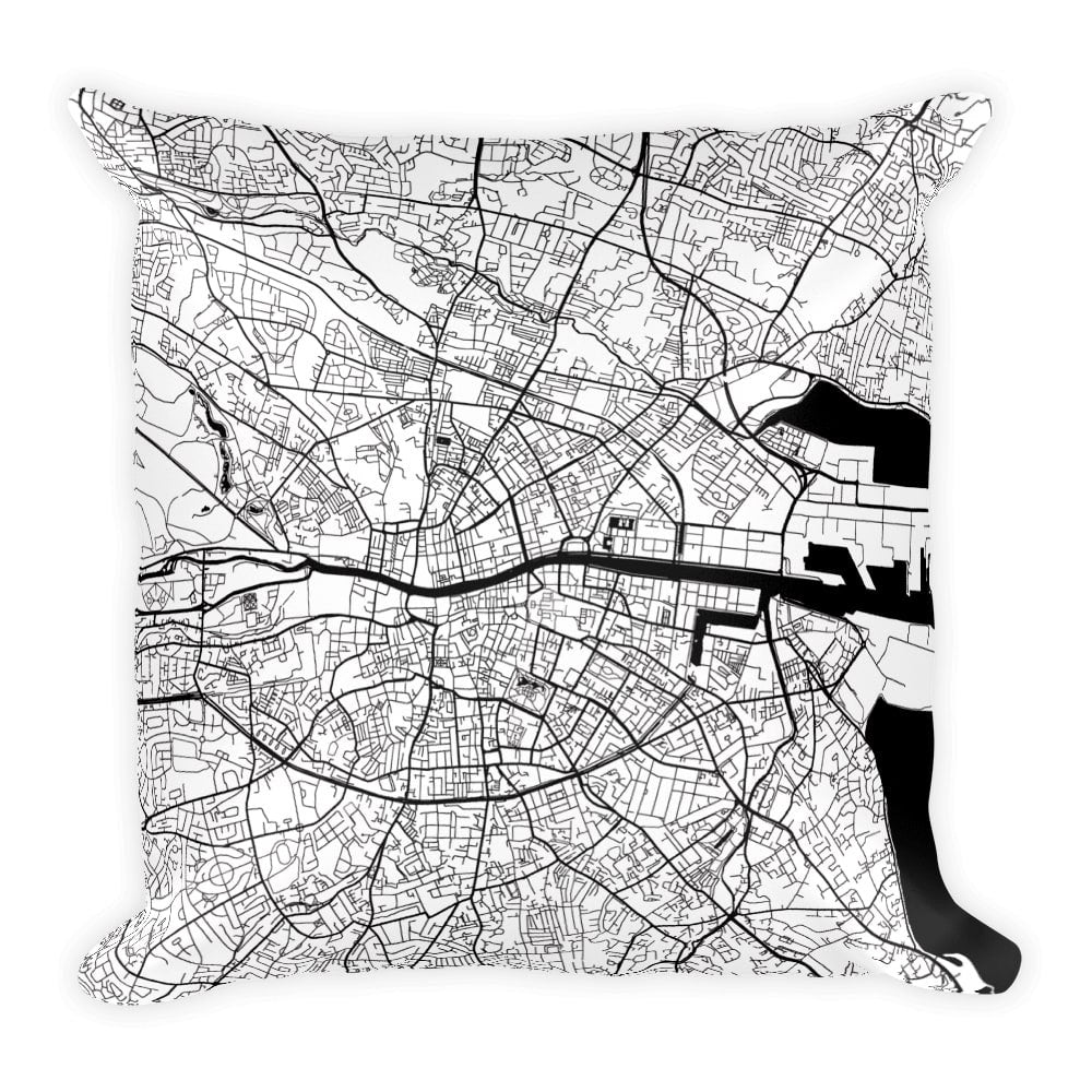 Dublin Map Pillow – Modern Map Art