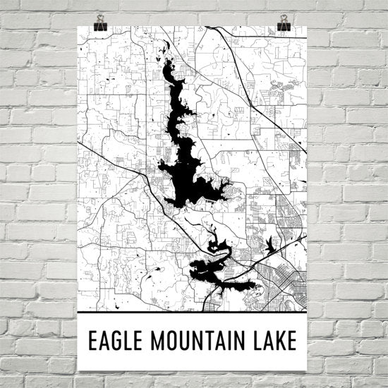 Eagle Mountain Lake TX Art and Maps