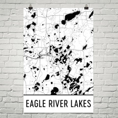 Eagle River Lakes WI Art and Maps