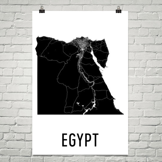 Egypt Wall Map Print - Modern Map Art
