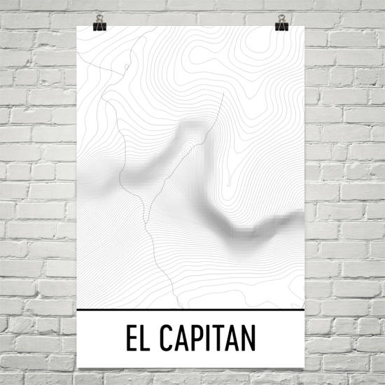 El Capitan Topographic Map Art