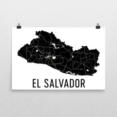El Salvador Wall Map Print - Modern Map Art
