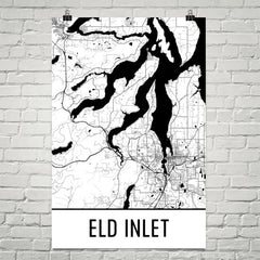 Eld Inlet WA Art and Maps