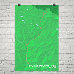 Everest Base Camp Trail Map Art Prints