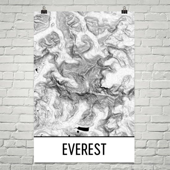 Everest Topographic Map Art