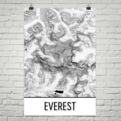 Everest Topographic Map Art