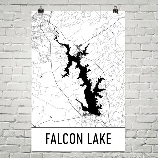 Falcon Lake TX Art and Maps