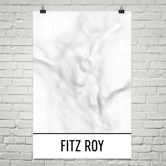 Fitz Roy Patagonia Topographic Map Art