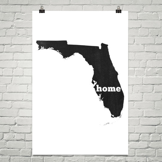 Florida Home State Map Art
