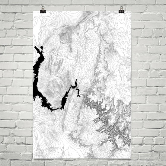 Grand Canyon Map Three Panel Topographic Map Art