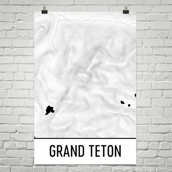 Grand Teton Topographic Map Art