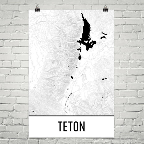 Grand Teton Topographic Map Art