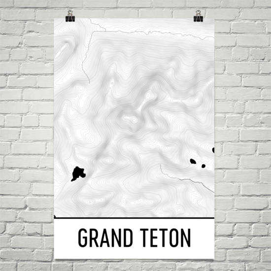Grand Teton Topographic Map Art