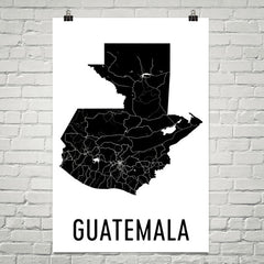 Guatemala Wall Map Print - Modern Map Art