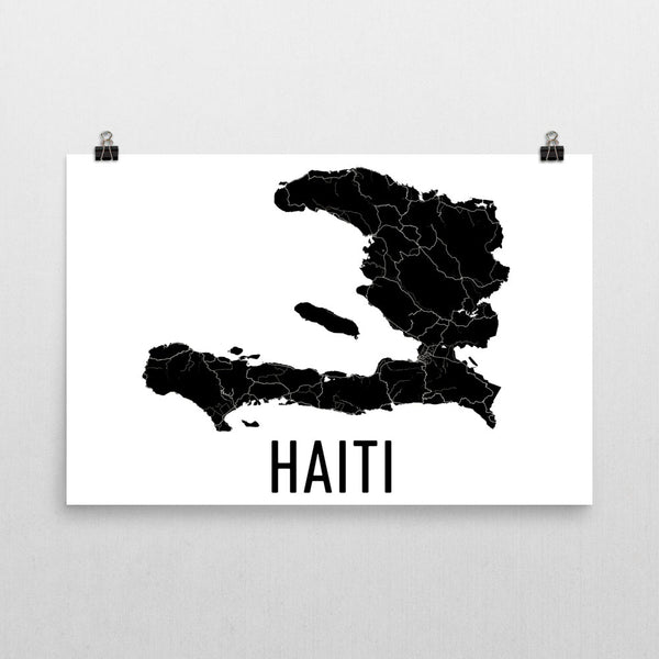 Haiti Wall Map Print - Modern Map Art
