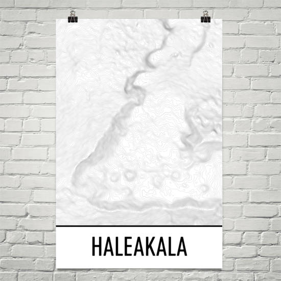 Haleakala Topographic Map Art