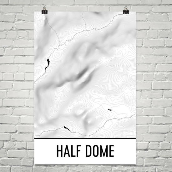 Half Dome Topographic Map Art