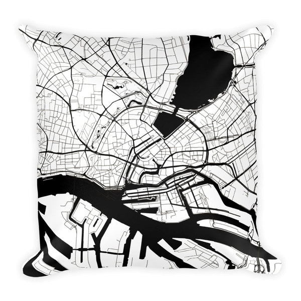 Hamburg Map Pillow – Modern Map Art