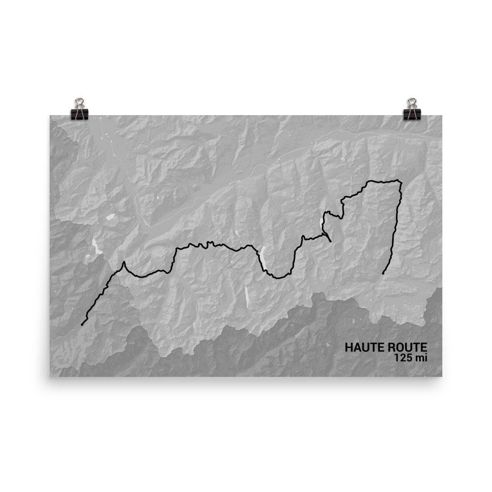 Haute Route Trail Map Art Prints