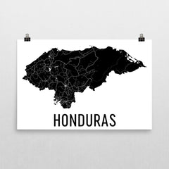 Honduras Wall Map Print - Modern Map Art