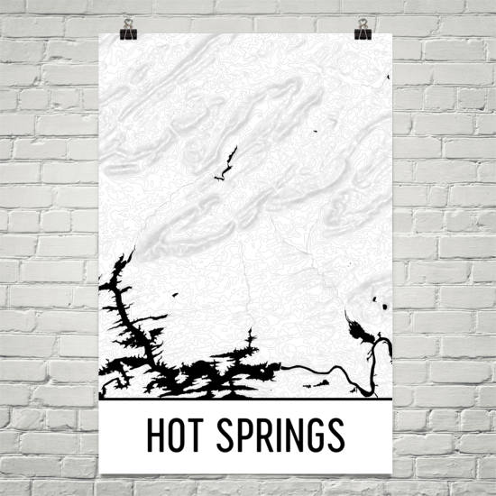 Hot Springs National Park Topographic Map Art