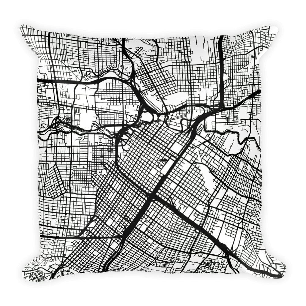 Houston Map Pillow – Modern Map Art