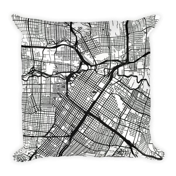 Houston Map Pillow – Modern Map Art