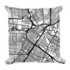 Houston Map Pillow – Modern Map Art