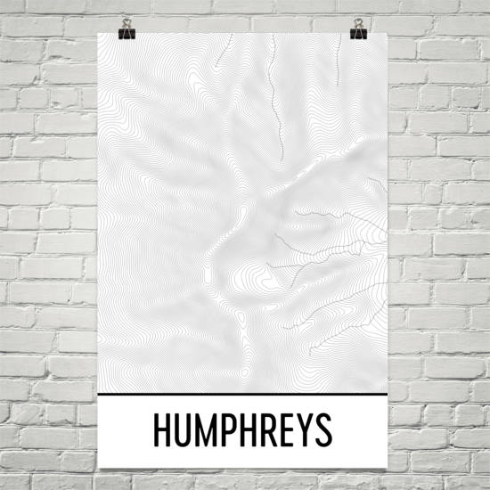 Humphreys Peak Topographic Map Art