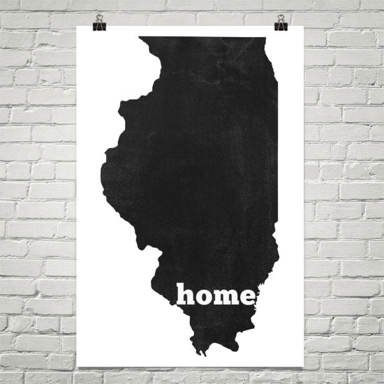 Illinois Home State Map Art