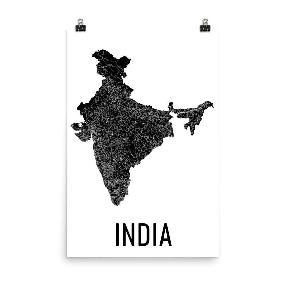 India Wall Map Print - Modern Map Art