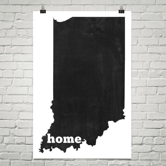 Indiana Home State Map Art