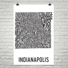 Indianapolis Neighborhood Typography Prints – Modern Map Art