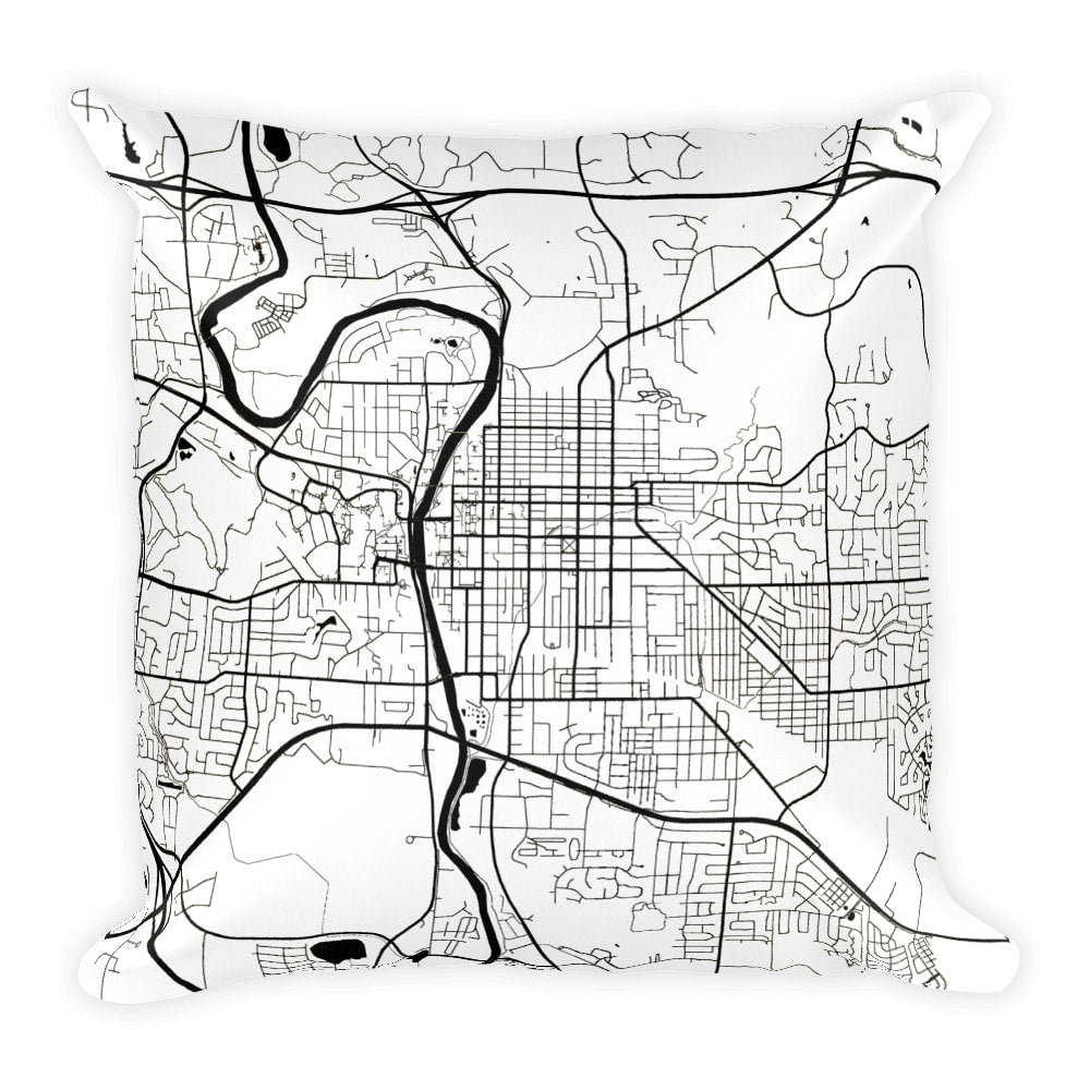 Iowa City Map Pillow – Modern Map Art