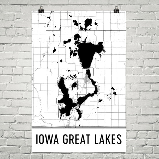 Iowa Great Lakes IA Art and Maps