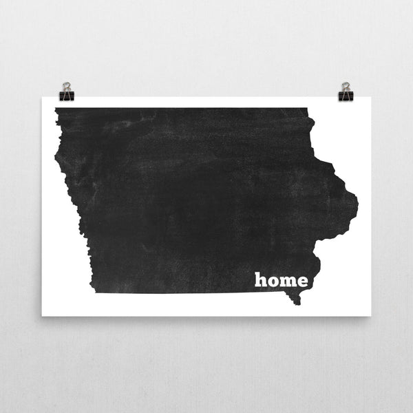 Iowa Home State Map Art