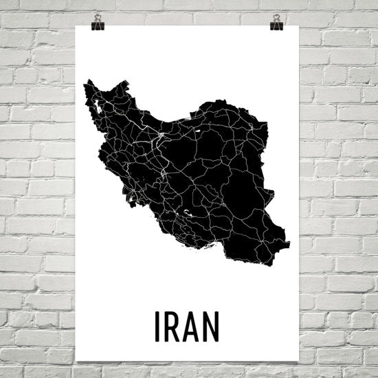 Iran Wall Map Print - Modern Map Art