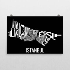 Istanbul Neighborhood Typography Prints – Modern Map Art