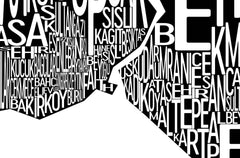 Istanbul Neighborhood Typography Prints – Modern Map Art