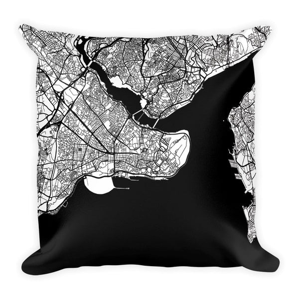 Istanbul Map Pillow – Modern Map Art