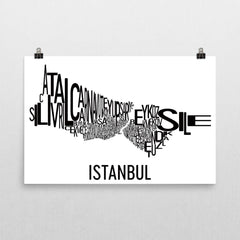 Istanbul Neighborhood Typography Prints – Modern Map Art