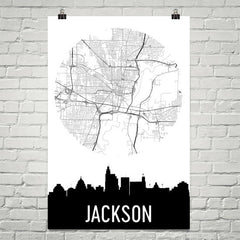 Jackson Skyline Silhouette Art Prints