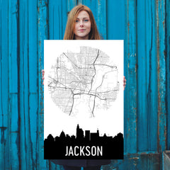 Jackson Skyline Silhouette Art Prints