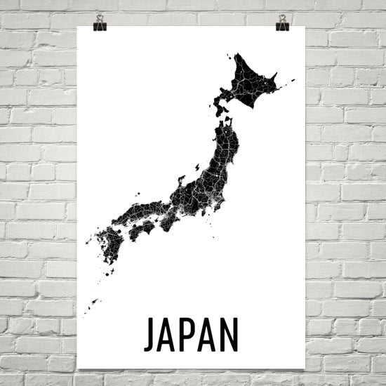 Japan Wall Map Print - Modern Map Art