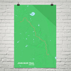 John Muir Trail Map Art Prints
