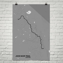 John Muir Trail Map Art Prints